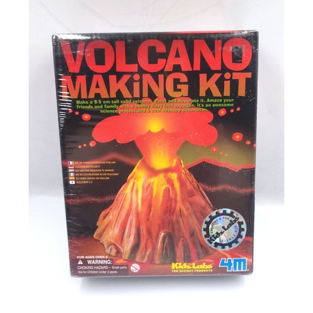 4M KidzLabs Volcano Making Kit, Mould & Decorate a Volcano and Watch It Fizz